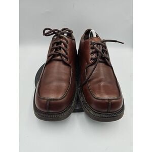 Kenneth Cole Reaction Men's Square Toe Brown Oxford PreppyDress Tie Shoes Sz 9.5